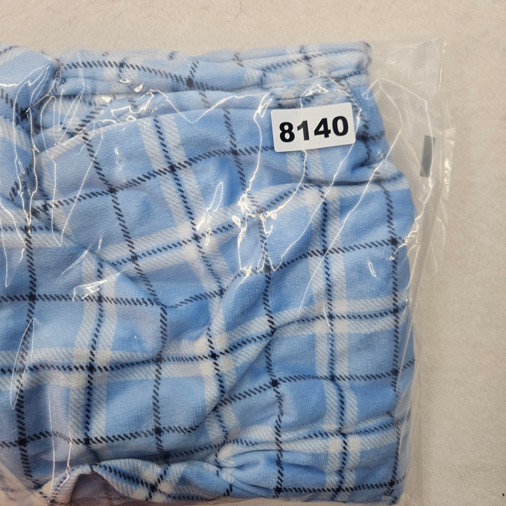 IZOD Pajama Pants Mens Medium Blue Excellent Plaid Fleece Lounge Sleepwear - Picture 6 of 6